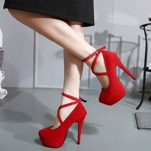 Strappy High Thin Heel Pumps